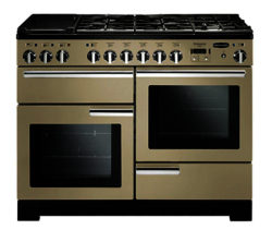 RANGEMASTER  Professional Deluxe 110 Dual Fuel Range Cooker - Cream & Chrome
